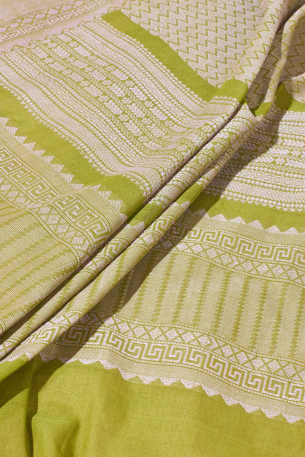 Light Green Woven South Pure Cotton Saree image number null