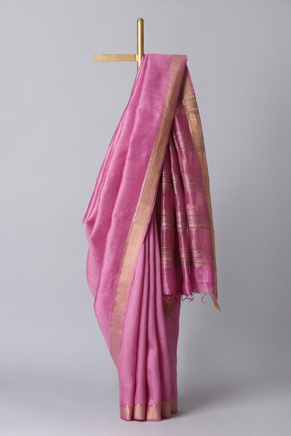 Pink Pure Tussar Silk Bhagalpuri Saree image number null
