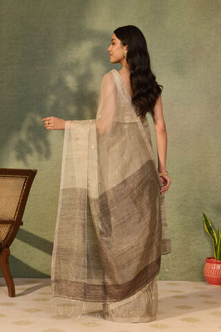 Grey Bengal Pure Silk Tissue Jamdani Saree thumbnail image number null