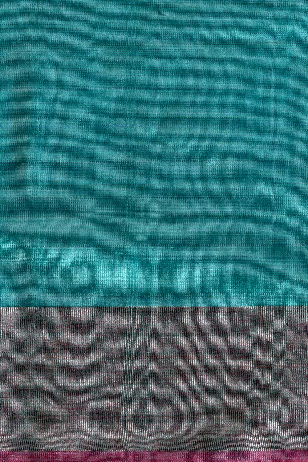Dark Blue Pure Tussar Silk Bhagalpuri Saree image number null