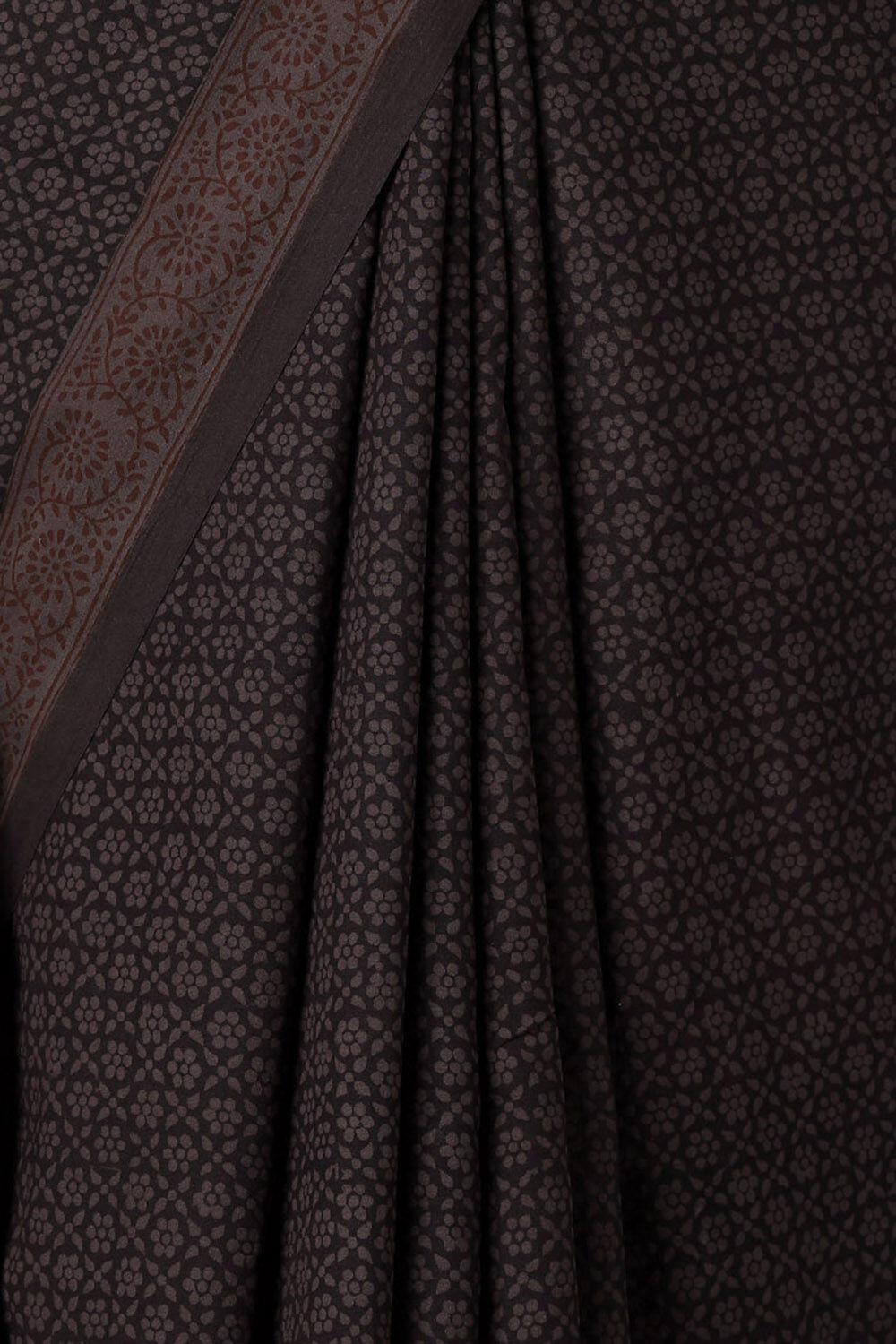 Dark Grey Pure Cotton Bagh Printed Saree image number null