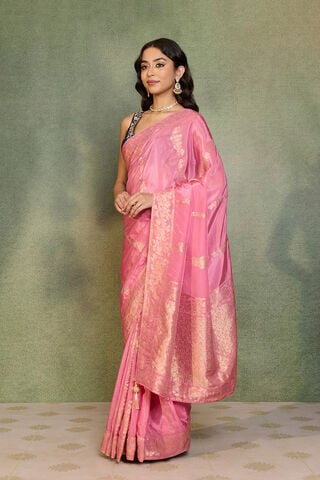 Pink Woven Pure Viscose Saree thumbnail image number null