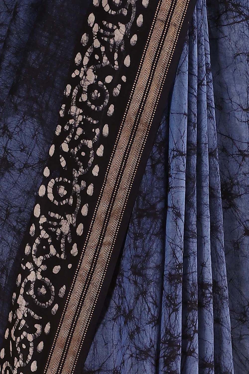 Light Blue Pure Silk Cotton Batik Saree image number null