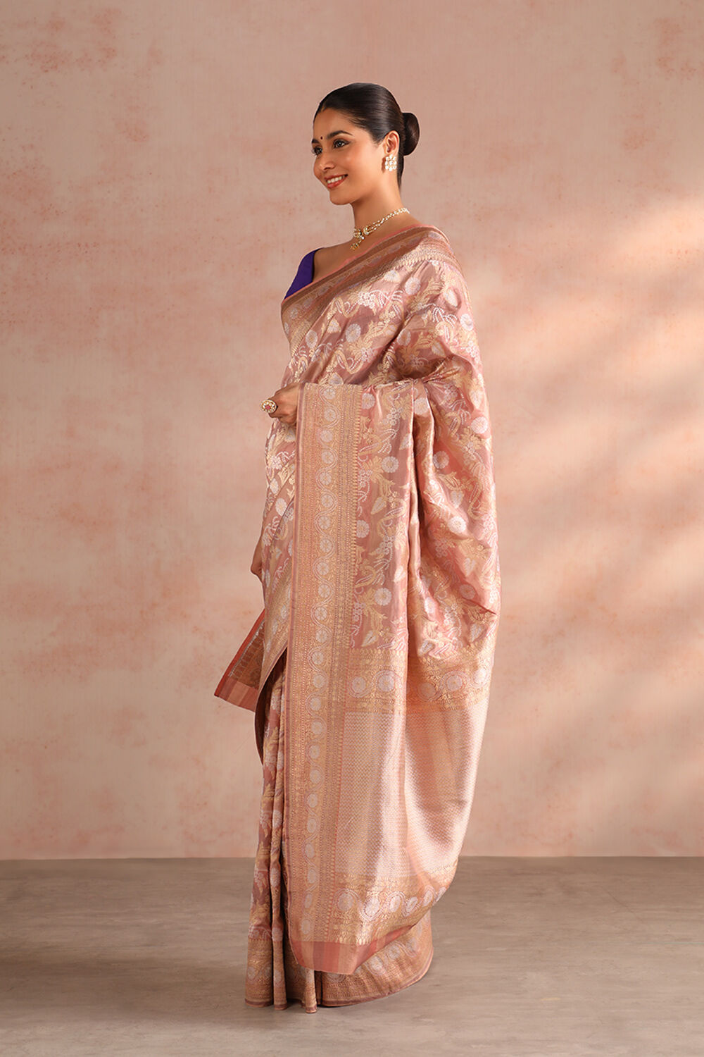 Pink Pure Silk Woven Banarasi Saree image number null