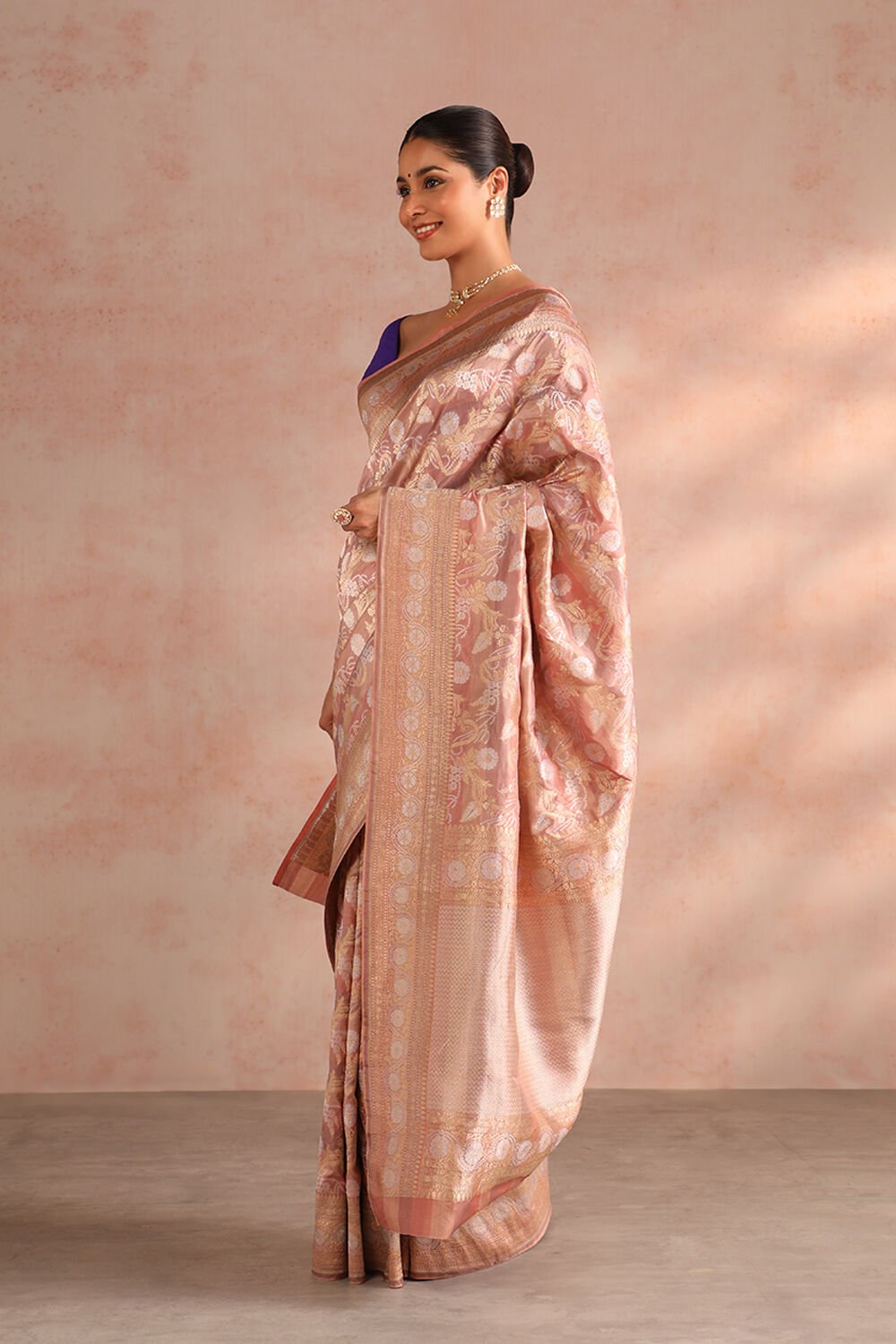Pink Pure Silk Woven Banarasi Saree image number null