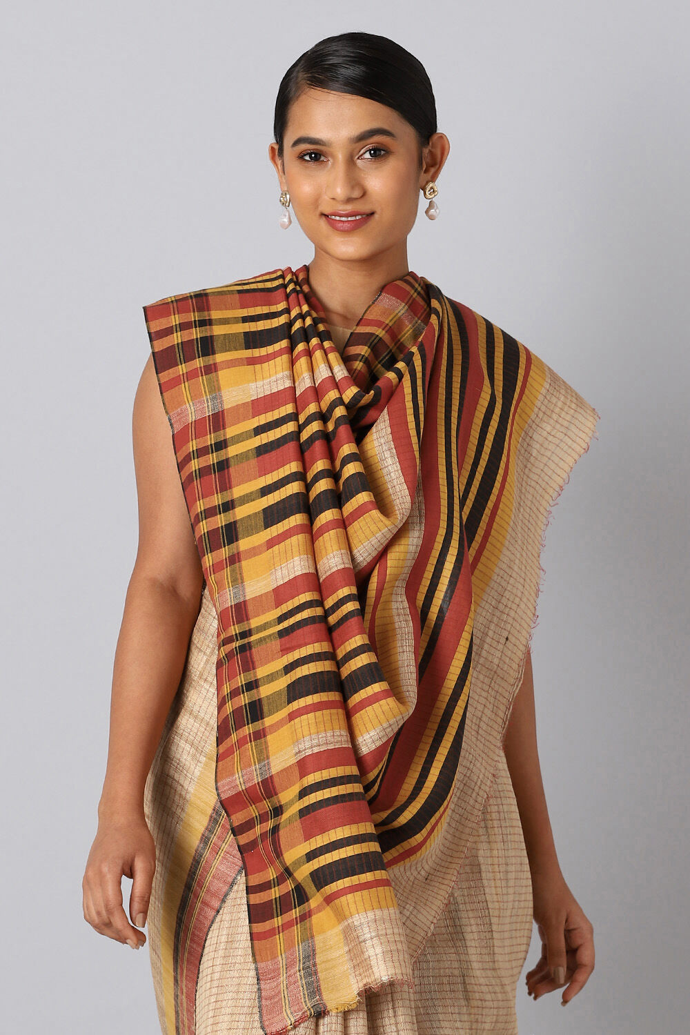 Brown Pure Tussar Silk Bhagalpuri Saree image number null