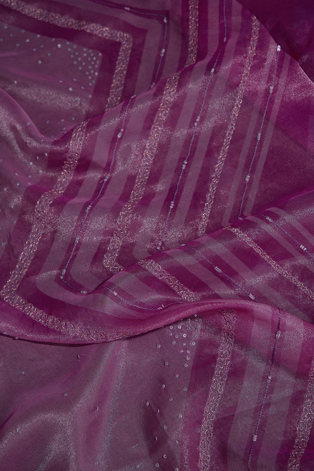 Pink Printed Viscose Tissue Saree image number null
