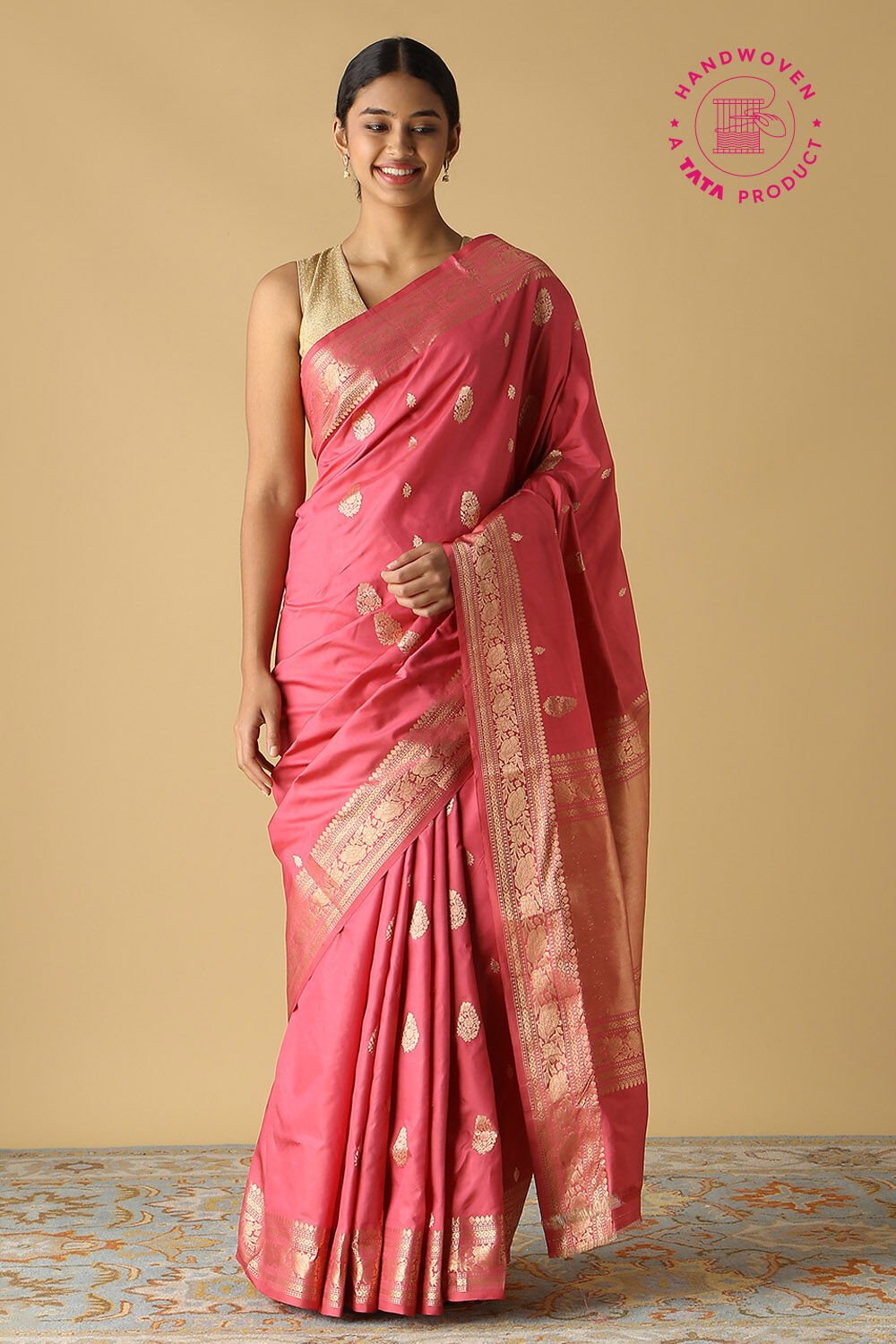 Pink Pure Silk Banarasi Saree image number null