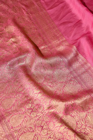 Pink Woven Viscose Saree thumbnail image number null