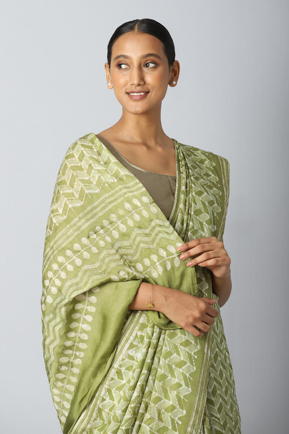 Dark Green Pure Luxe Vegan Saree image number null
