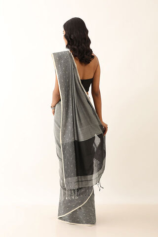 Grey Pure Cotton Woven Bengali Saree thumbnail image number null