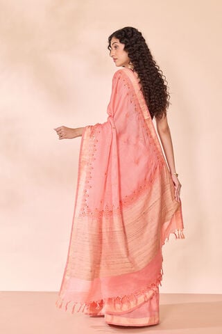 Light Orange Silk Viscose Embroidered Saree thumbnail image number null