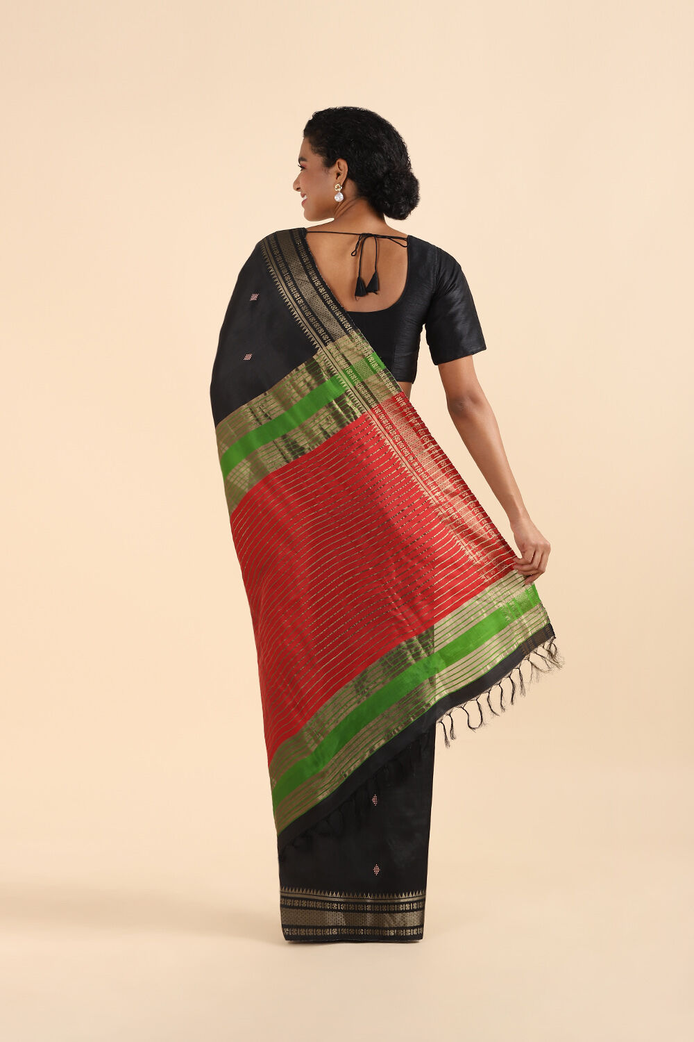 Black Pure Silk Soft Silk Saree image number null