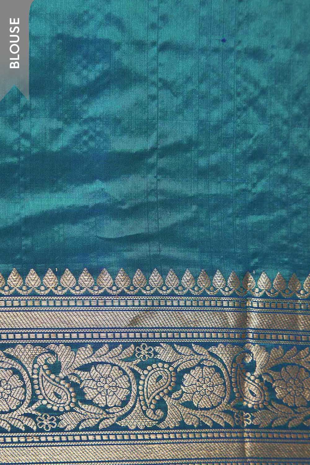 Blue Pure Silk Cutwork Banaras Saree image number null