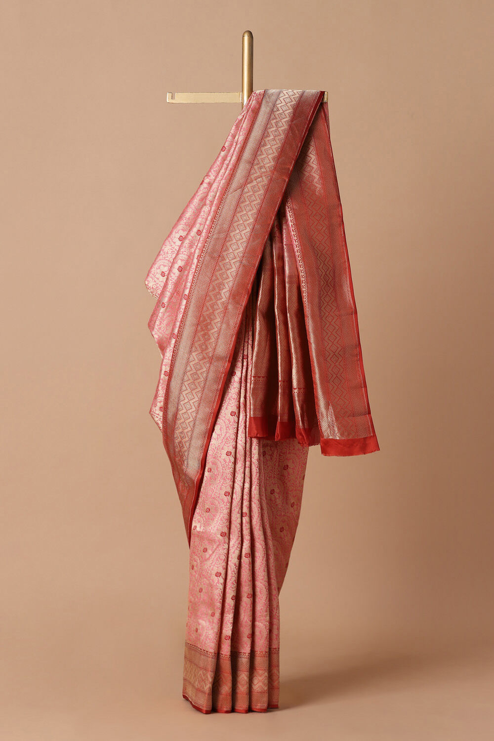 Pink Pure Silk Banarasi Brocade Saree image number null