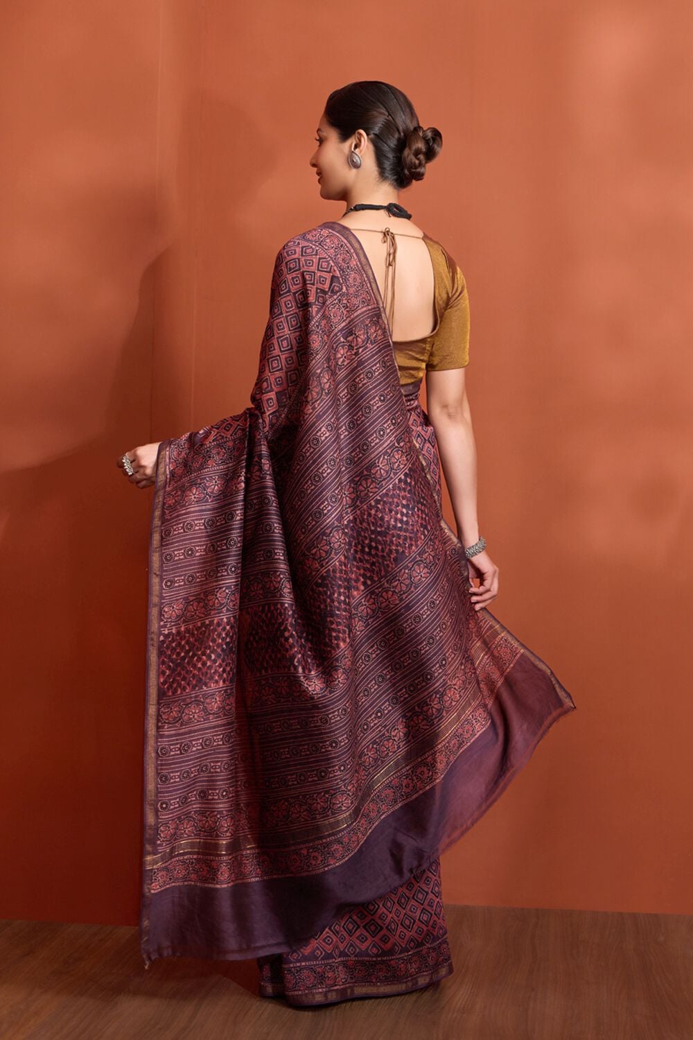 Red Woven Pure Silk Cotton Chanderi Saree image number null