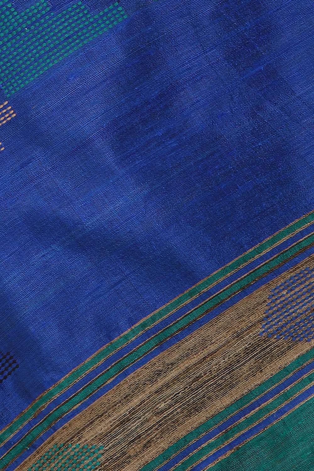 Green Pure Tussar Silk Bhagalpuri Saree image number null