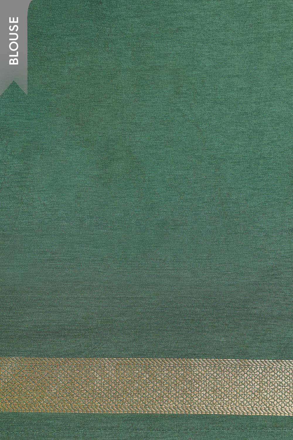 Dark Green Woven Pure Viscose Saree image number null