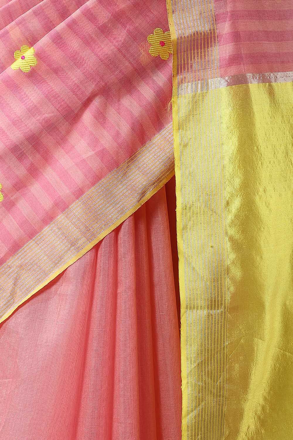 Light Pink Pure Silk Cotton Chanderi Saree image number null