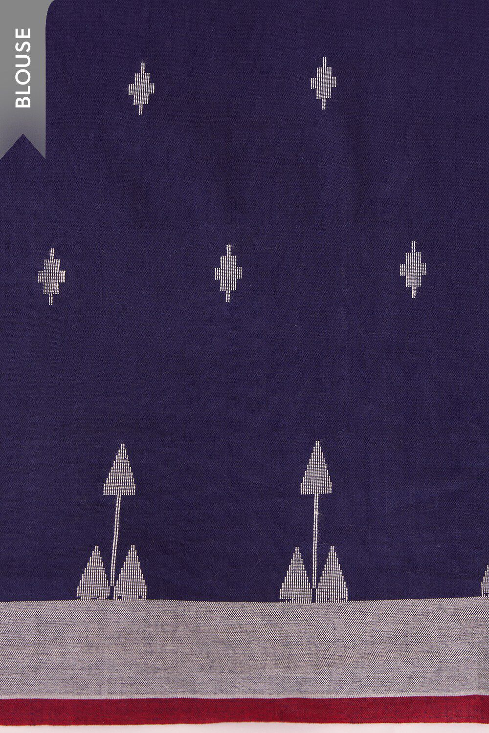 Dark Blue Bengal Pure Cotton Jamdani Saree image number null