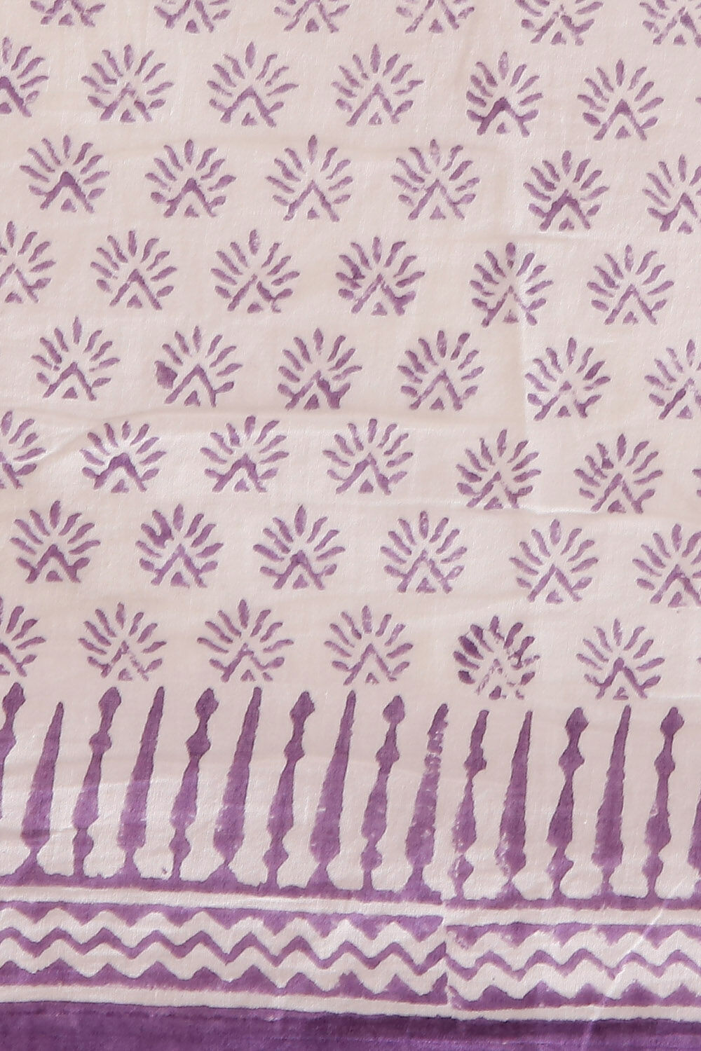 Off Pure White Cotton Sanganeri Printed image number null