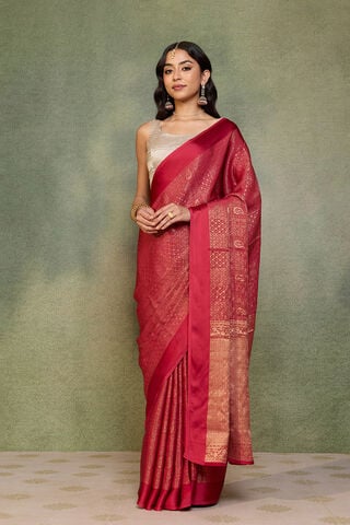 Red Woven Pure Viscose Saree thumbnail image number null