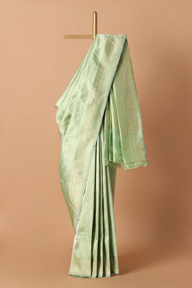Light Green Pure Silk Banarasi Brocade Saree