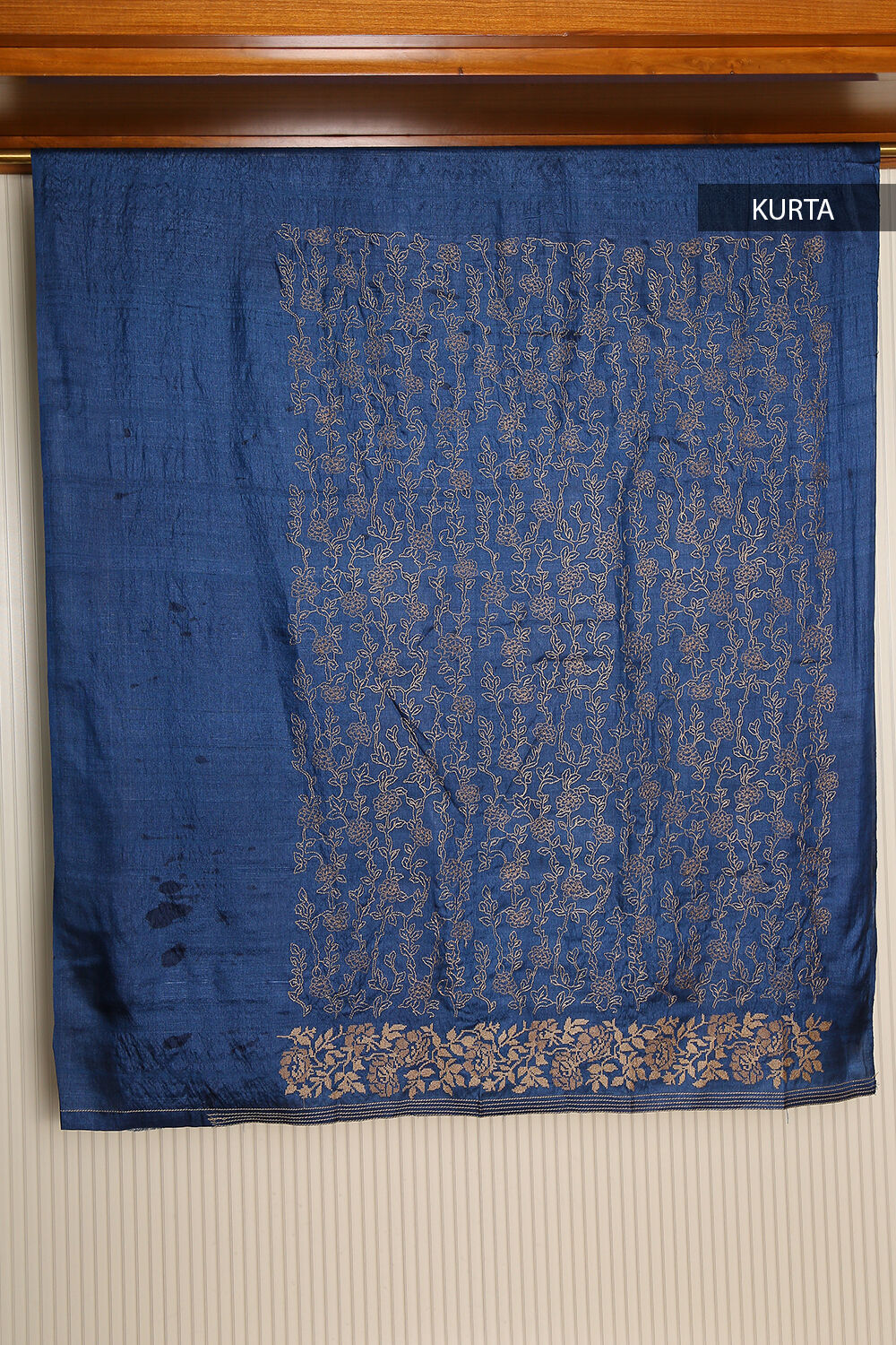 Sapphire Blue Pure Tussar Silk Suit Set image number null