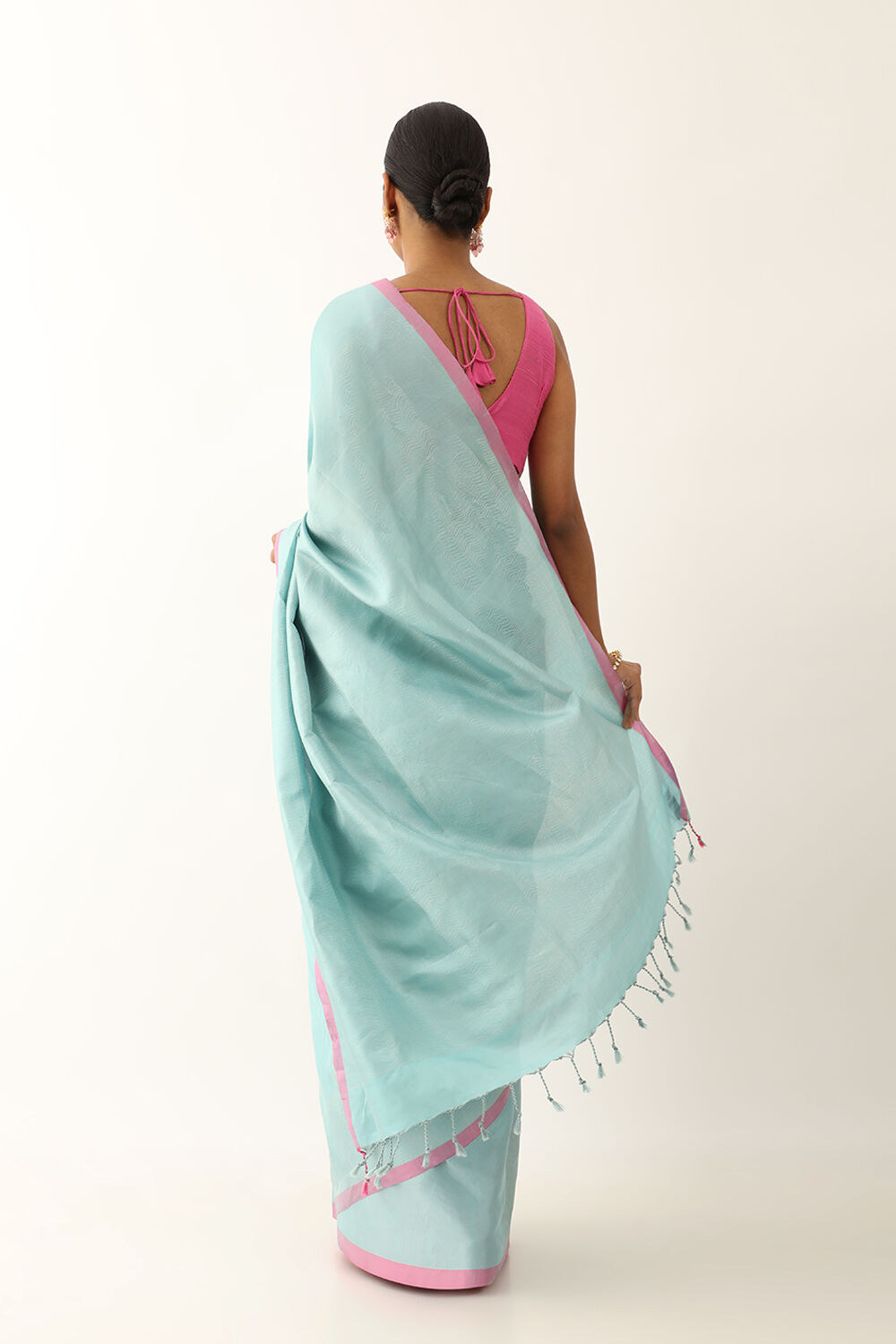 Light Blue Pure Silk Woven South Saree image number null