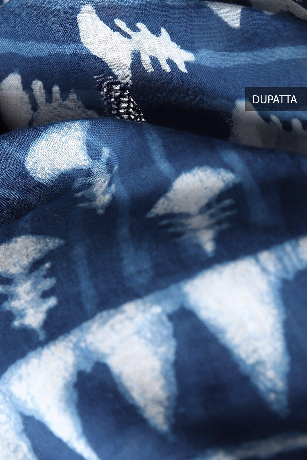 Blue Block Printed Cotton Suit image number null