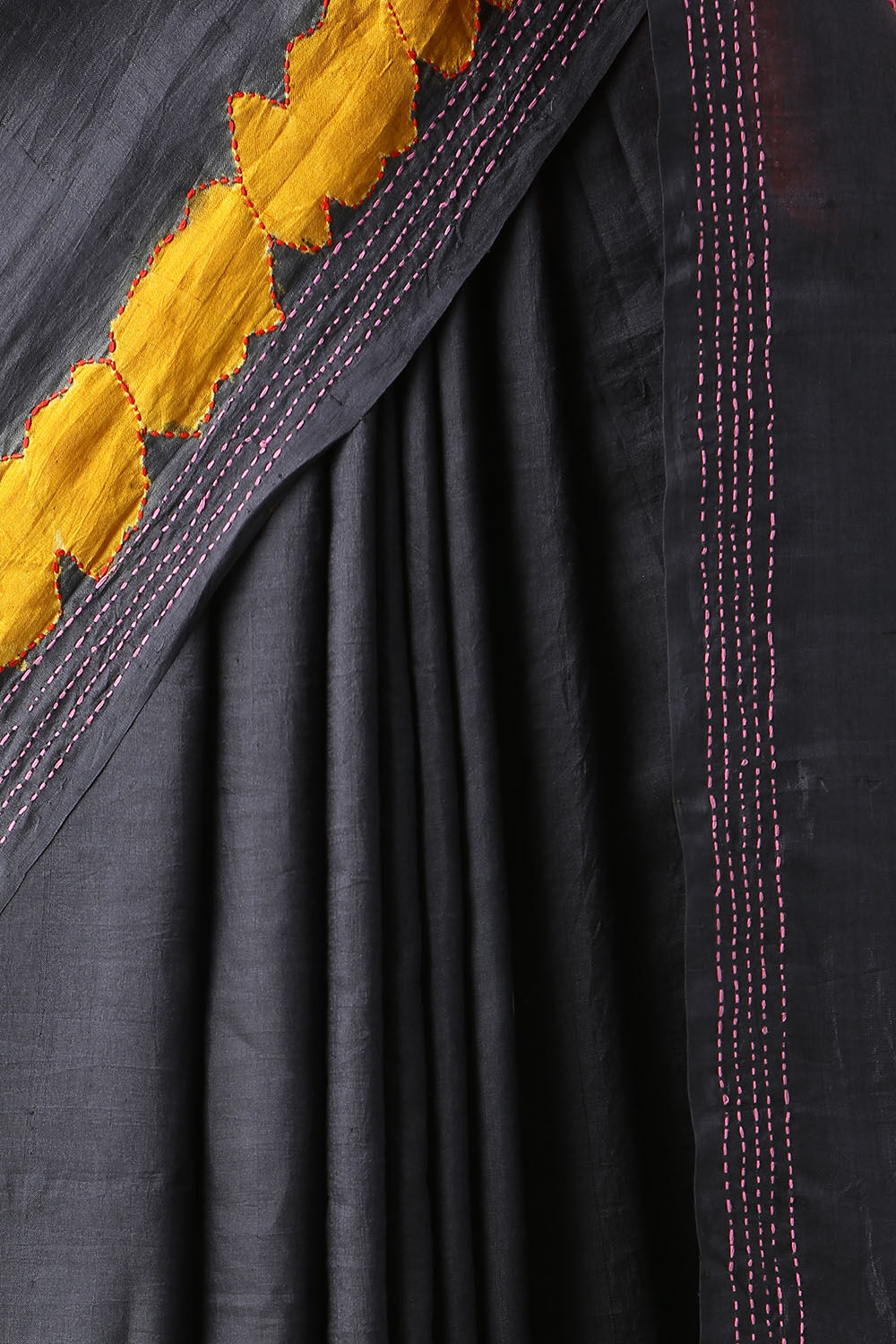 Grey Pure Silk Batik Saree image number null