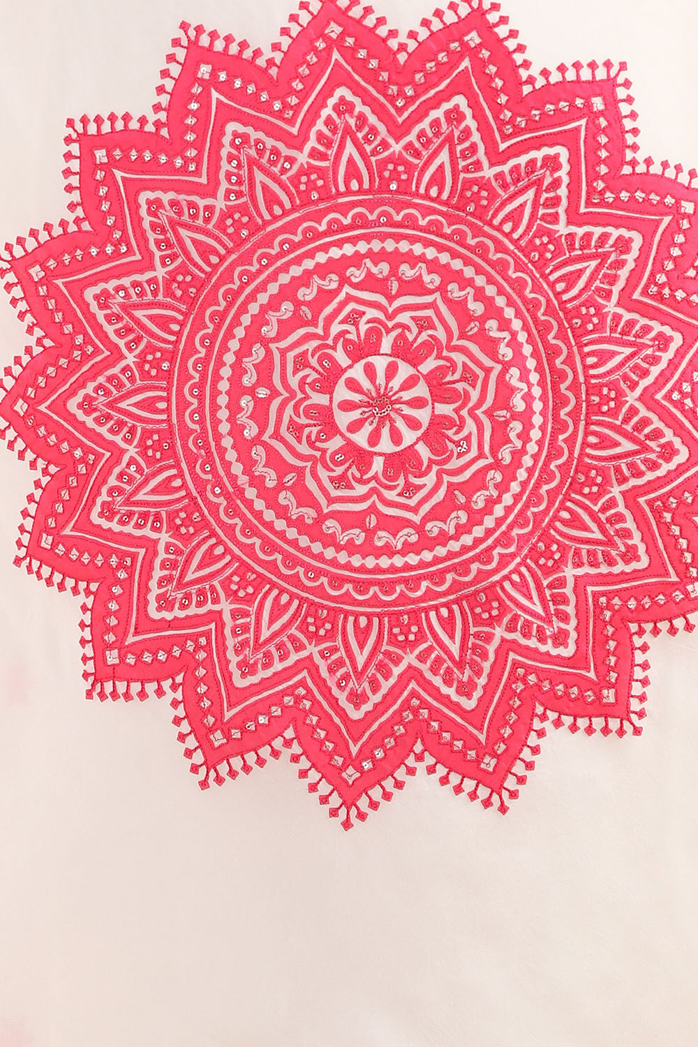 Off White Viscose Embroidered Saree image number null
