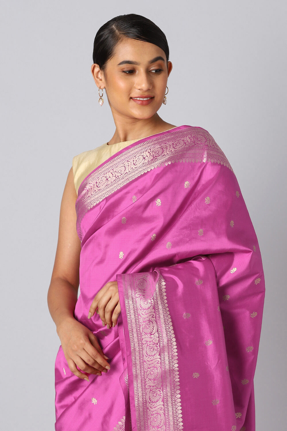 Pink Pure Silk Banarasi Saree image number null