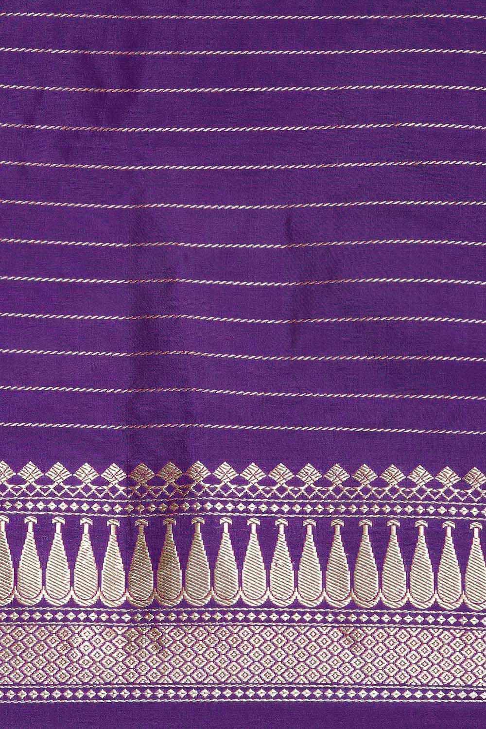 Deep Purple Pure Silk Kadwa Banarasi Saree image number null