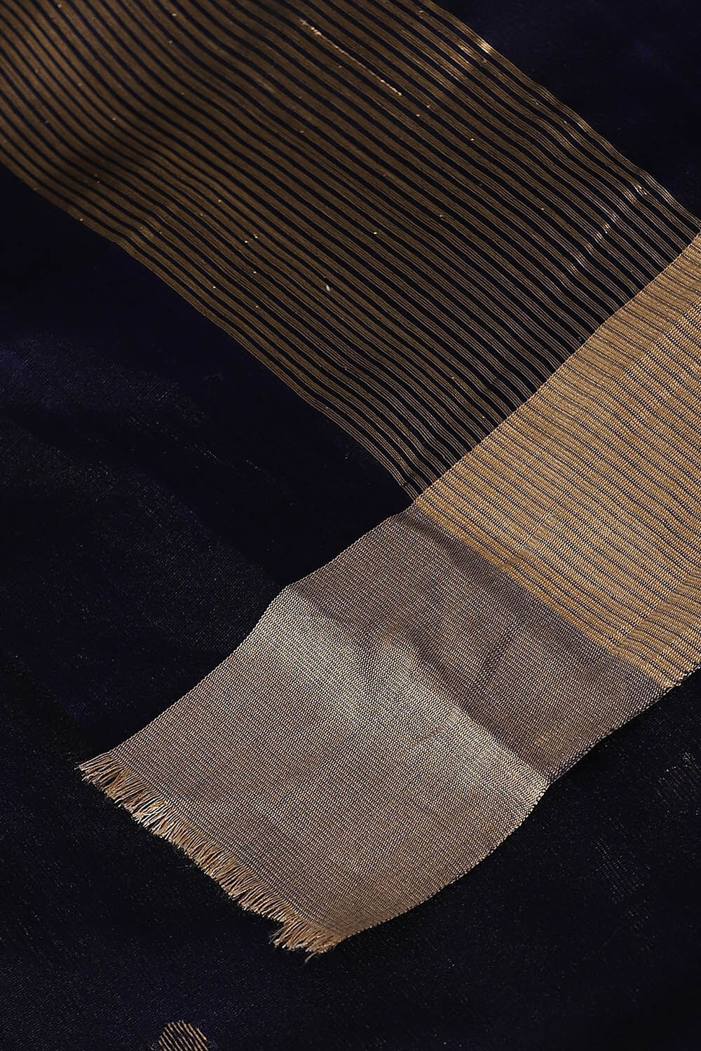 Blue Pure Silk Cotton Chanderi Saree image number null