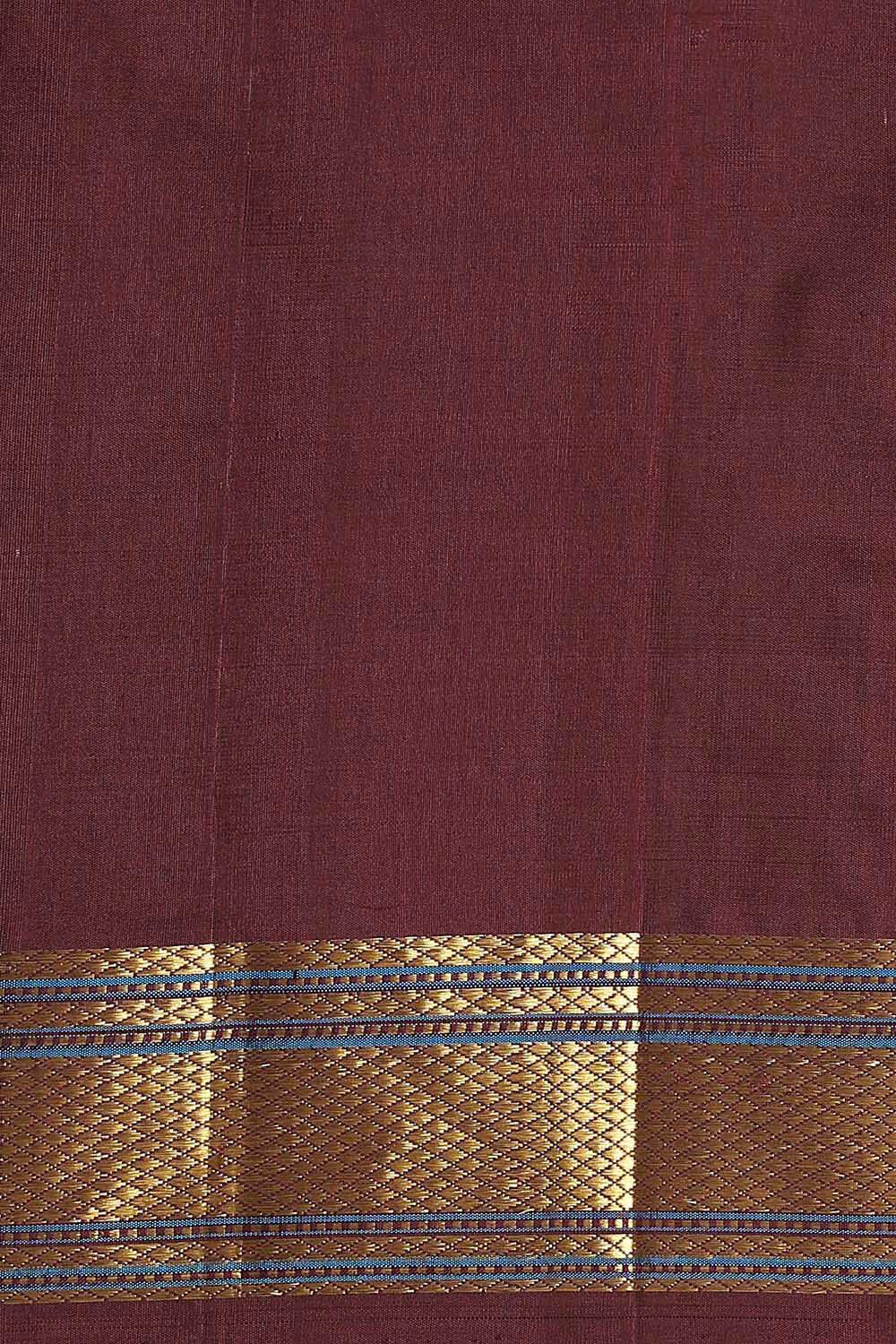 Dark Red Pure Silk Kanjivaram Saree image number null