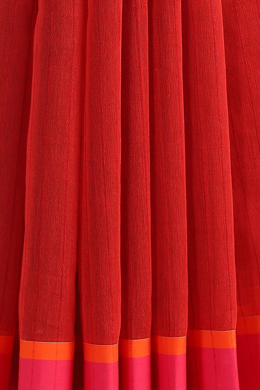 Red Handwoven Bengal Pure Silk Cotton Saree image number null