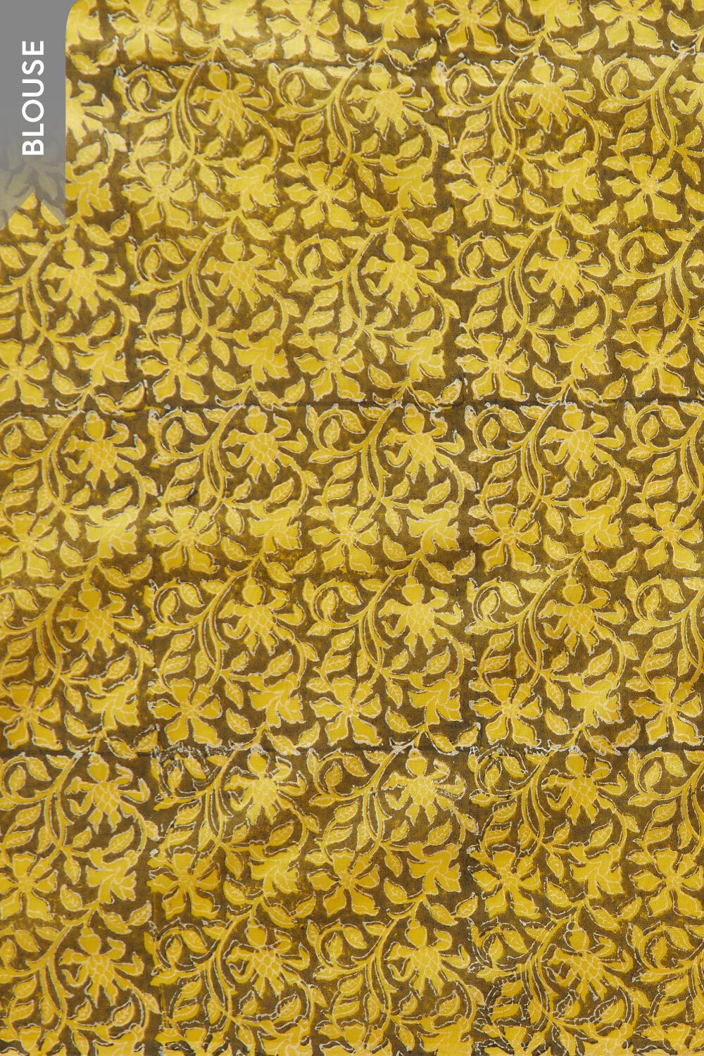 Yellow Block Printed Pure Silk Cotton Bengal Saree image number null