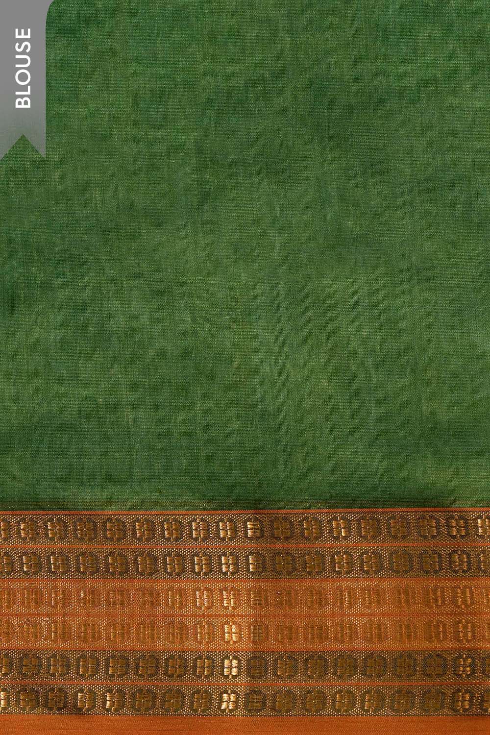 Light Green Woven Pure Silk Cotton Maheshwari Saree image number null
