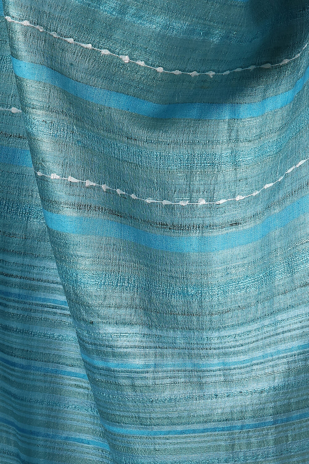 Light Pure Blue Tussar Woven Saree image number null