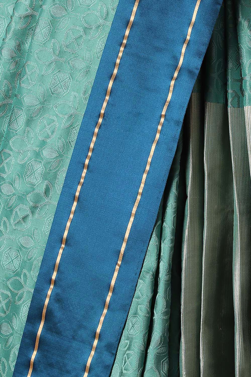 Blue Pure Silk Banarasi Tanchoi Saree image number null