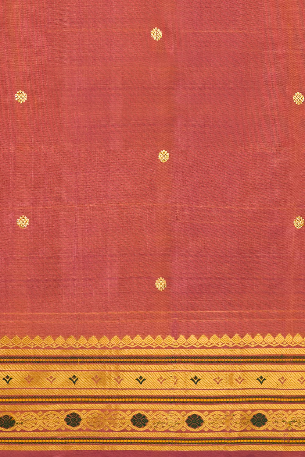 Orange Woven Pure Silk Gadwal Saree image number null