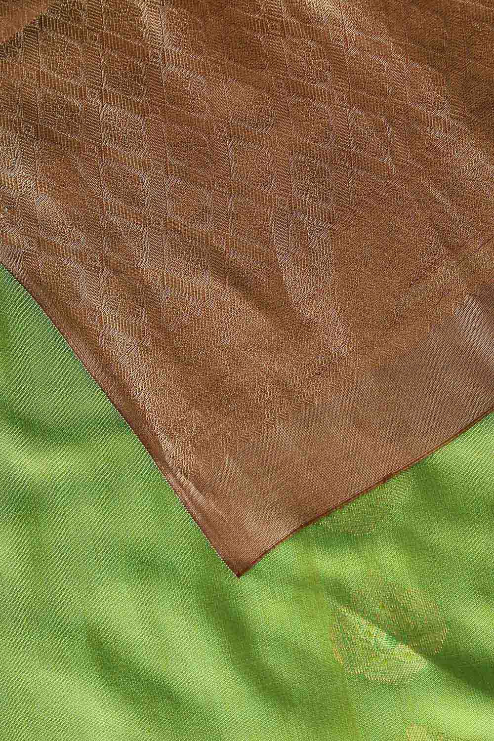 Green Pure Silk Tencel South Saree image number null