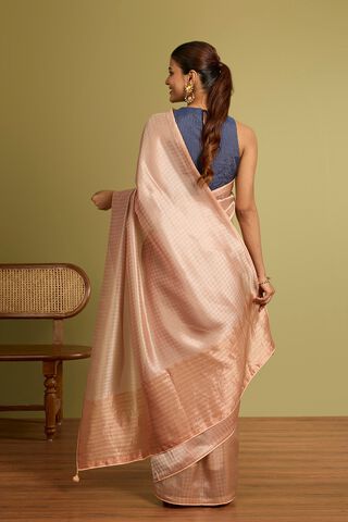 Light Orange Woven Viscose Tissue Saree thumbnail image number null