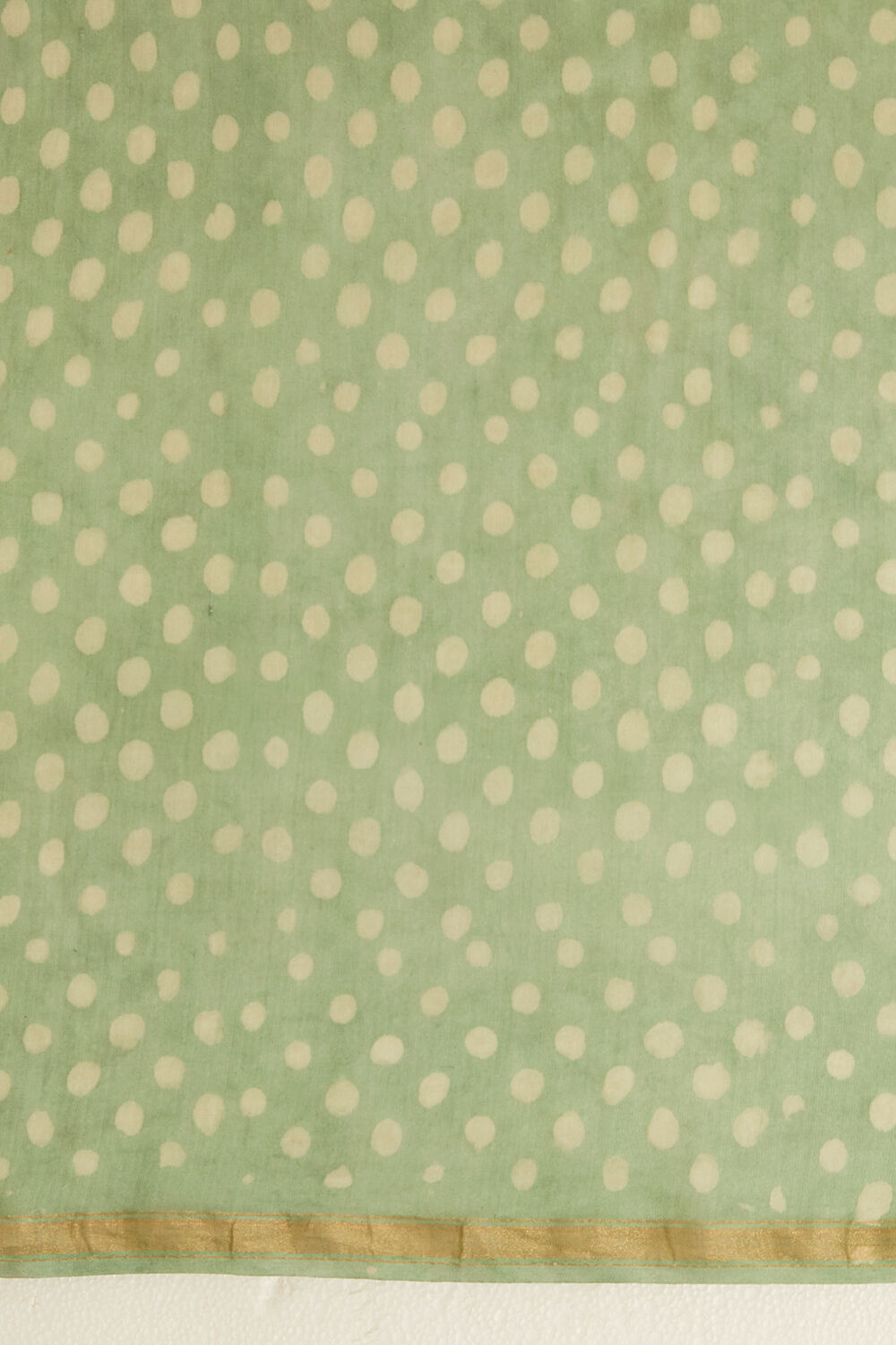 Light Green Pure Silk Cotton Dabu Block Printed Saree image number null