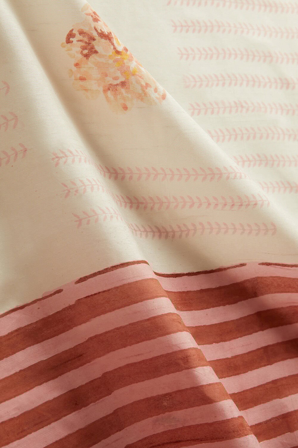 Pink Block Printed Viscose Luxe Rajasthan Saree image number null