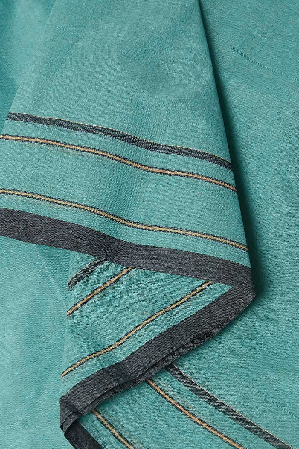 Light Pure Blue Cotton Bengal Saree image number null