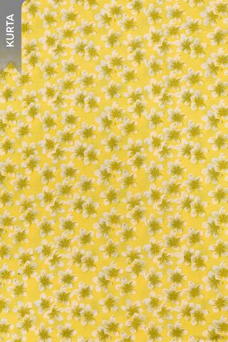 Light Yellow Screen Printed  Pure Cotton Unstitched Suit Set thumbnail image number null