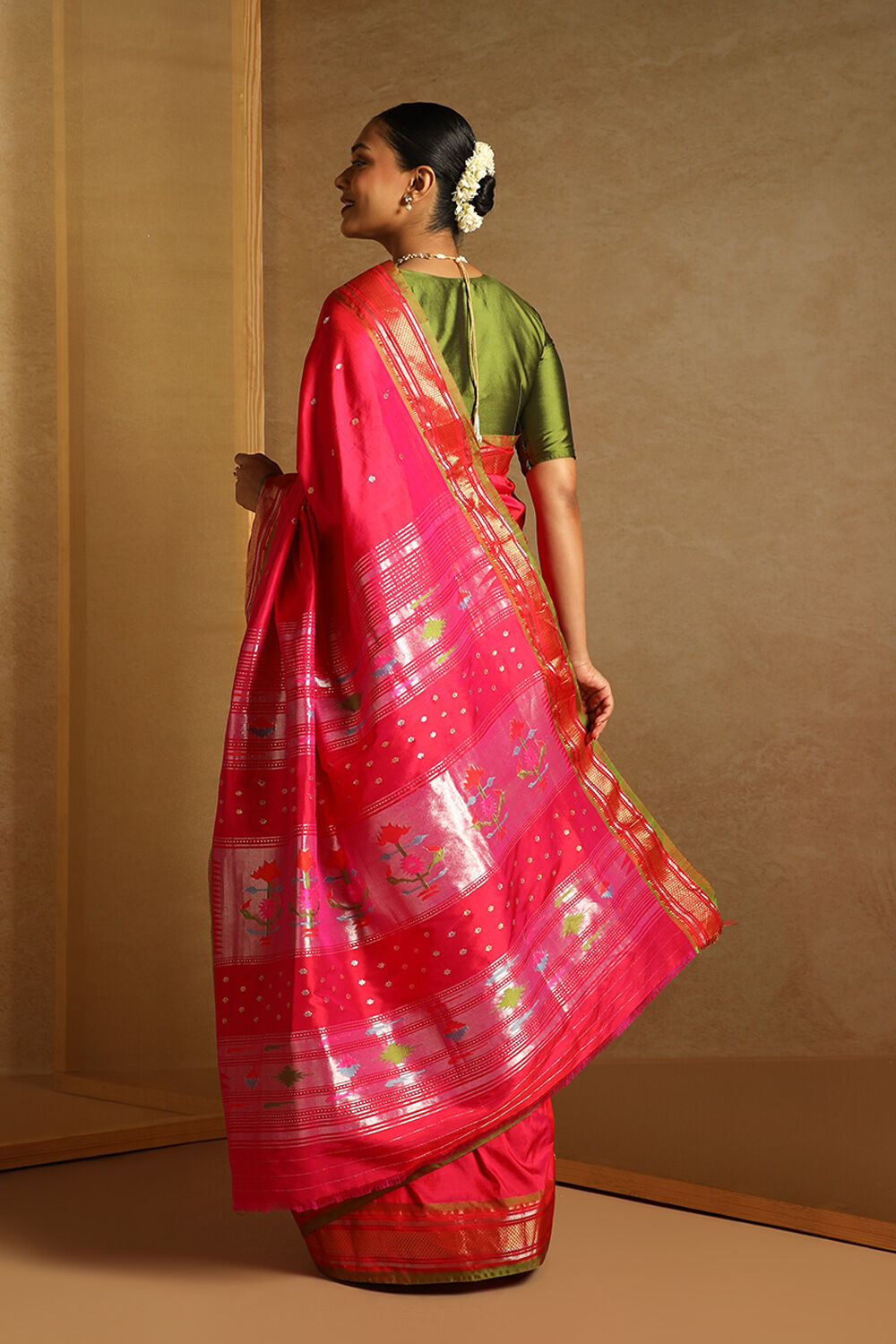 Pink Pure Silk Paithani Saree image number null