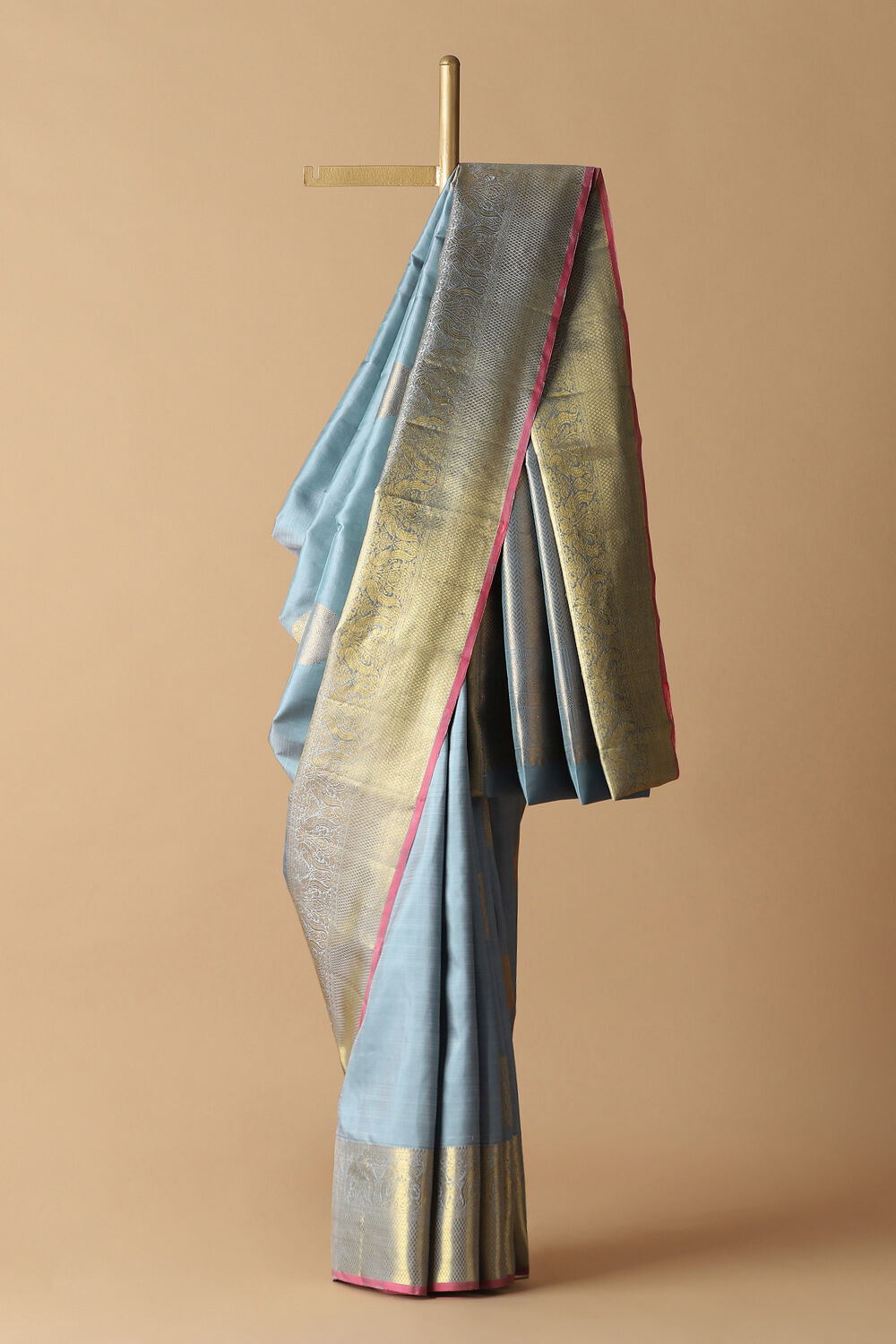 Light Blue Pure Silk Kanjivaram Saree image number null